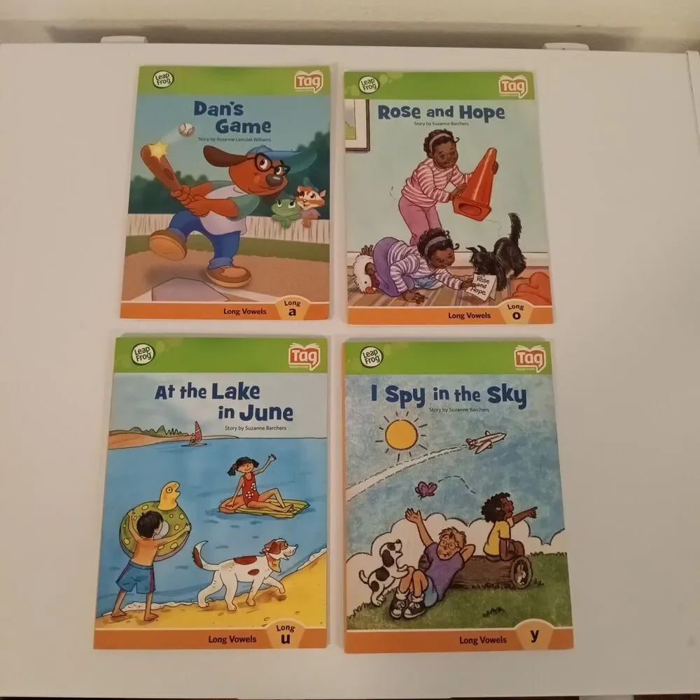 Leap Frog Tag Reader Interactive Books-Lot Of 8-Early Readers-Long & Short Vowel